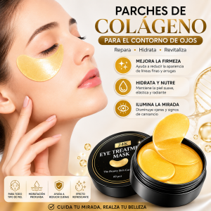 Parches de colágeno para contorno de ojos, ideales para hidratar, refrescar y complementar rutinas de cuidado facial. Disponibles por mayoreo.