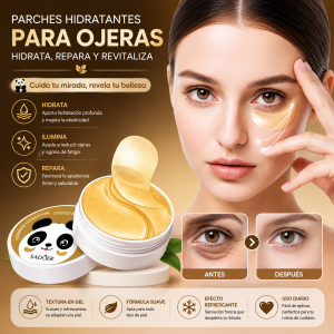 Parches hidratantes para ojeras con textura en gel, ideales para refrescar, hidratar y cuidar el contorno de ojos. Disponibles por mayoreo.