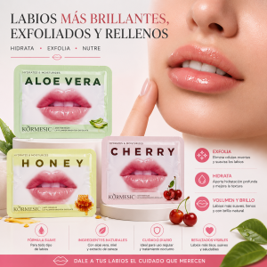 Mascarilla exfoliante e hidratante para labios, ideal para suavizar, hidratar y dar brillo natural. Presentaciones surtidas disponibles por mayoreo.