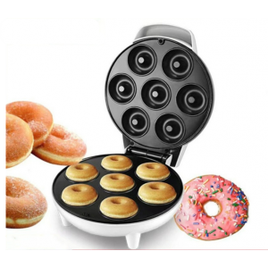 Máquina eléctrica para mini donas 7 cavidades, Antiadherente y de cocción rápida, Ideal para repostería casera, cafeterías y eventos, Fabricación uniforme y sin aceite, Diseño compacto, fácil de limpiar y usar, Mayoreo JY-4109