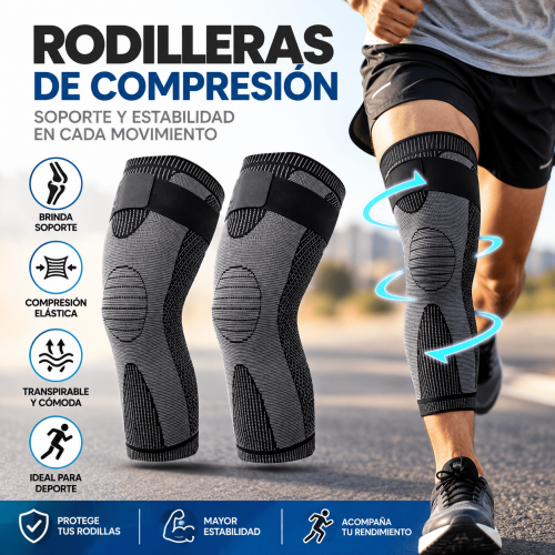 Rodilleras de compresión para deporte con tejido elástico, ajuste cómodo y soporte para entrenamiento, carrera, gimnasio o caminata. Disponibles por mayoreo. Rodilleras de compresión para deporte con tejido elástico, ajuste cómodo y soporte para entrenamiento, carrera, gimnasio o caminata. Disponibles por mayoreo.