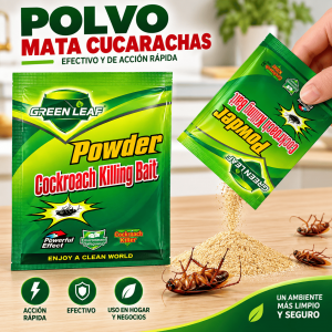 Polvo mata cucarachas en sobre, práctico para uso en hogares, negocios, cocinas, bodegas y áreas de almacenamiento. Venta por mayoreo.