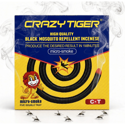 Espiral Antimosquitos Crazy Tiger Black - Micro Humo - 5 Dobles Espiral Antimosquitos Crazy Tiger Black - Micro Humo - 5 Dobles