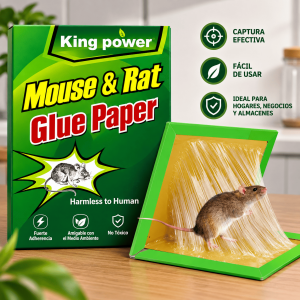 Trampa adhesiva para captura de ratones y ratas. Práctica, fácil de usar y adecuada para hogares, negocios y almacenes. Venta por mayoreo.