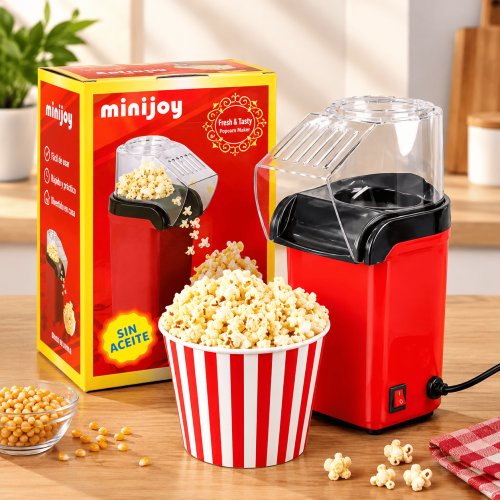 Máquina eléctrica para palomitas con diseño compacto, tapa transparente y botón de encendido. Ideal para casa, fiestas y noches de cine. Disponible por mayoreo. Máquina eléctrica para palomitas con diseño compacto, tapa transparente y botón de encendido. Ideal para casa, fiestas y noches de cine. Disponible por mayoreo.