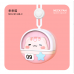 Mini ventilador USB colgante sin aspas con diseño de animalitos espaciales, portátil y recargable ideal para niños y verano, Mayoreo FS-0213