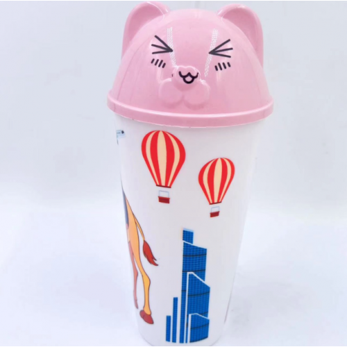 Vaso de 4 colores con tapa de gatito , MAYOREO 882868
