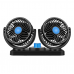 Ventilador doble de auto con conexión USB, 2 velocidades, cabezal giratorio 360°, silencioso y portátil, Ideal para coche, hogar o oficina, Mayoreo 34142-103