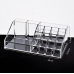 Organizador Acrílico Transparente para Maquillaje con Espejo Compartimentos Multiusos  Ideal para Labiales, Brochas y Cosméticos, Mayoreo 34142-79 