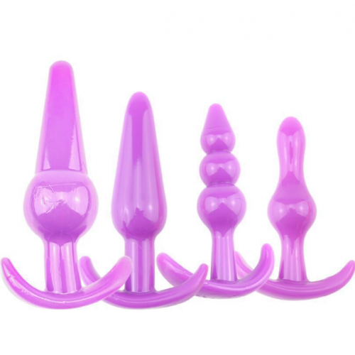 Set de plug de silicona suave, 4 piezas con diferentes formas y tamaños, ideal para principiantes y expertos – mayoreo
