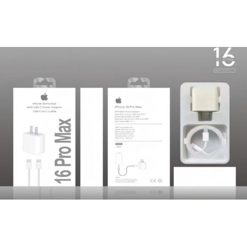 Cargador Rápido USB-C de 35W con Cable Tipo C para iPhone 16 Pro Max, Adaptador de Corriente Incluido, mayoreo FT-0201 