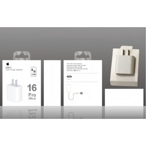 Cargador USB-C de 35W Compatible con iPhone 16 Pro Max, Adaptador de Carga Rápida de Alta Potencia, mayoreo FT-0202