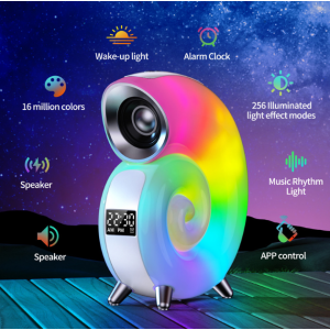 Proyector LED de luz ambiental con efecto arcoíris, Diseño moderno en forma de caracol, Ideal para decoración de dormitorio, sala o eventos, Luz suave multicolor regulable, USB recargable y portátil, Lámpara, Mayoreo KP-556 