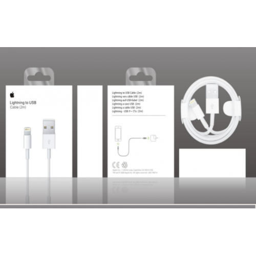 Cable Lightning a USB de 2 Metros para iPhone y iPad, Carga y Transferencia de Datos Rápida y Segura, mayoreo FS-2212 