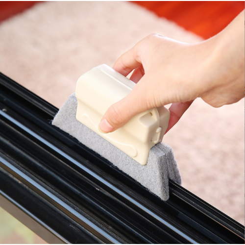 Cepillo limpiador multifuncional para rieles de ventanas, puertas corredizas y esquinas difíciles, herramienta ergonómica con esponja densa y mango antideslizante para limpieza profunda del hogar, cocinas, baños y marcos de aluminio, Mayoreo MP-277 