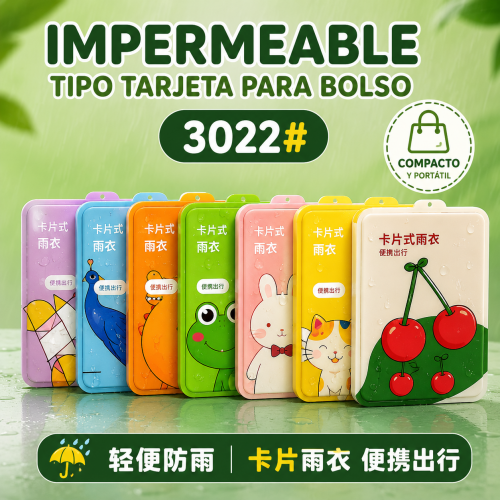 Impermeable compacto modelo 3022 en estuches de colores. Ideal para llevar. Venta por mayoreo Impermeable compacto modelo 3022 en estuches de colores. Ideal para llevar. Venta por mayoreo
