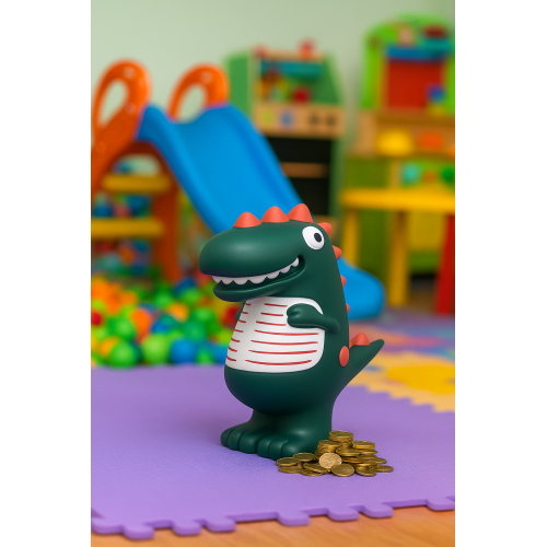 Alcancía infantil de dinosaurio en material resistente, alcancía creativa para niños mayores de 3 años, juguete educativo para fomentar el ahorro ideal como regalo, Mayoreo ATM30