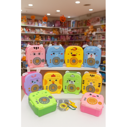 Alcancía infantil con diseño de animales caricatura tipo teléfono retro, caja fuerte para niños con clave y ranura para billetes y monedas, modelos gato, perro, oso, pato, cerdito y más personajes, Mayoreo ATM78
