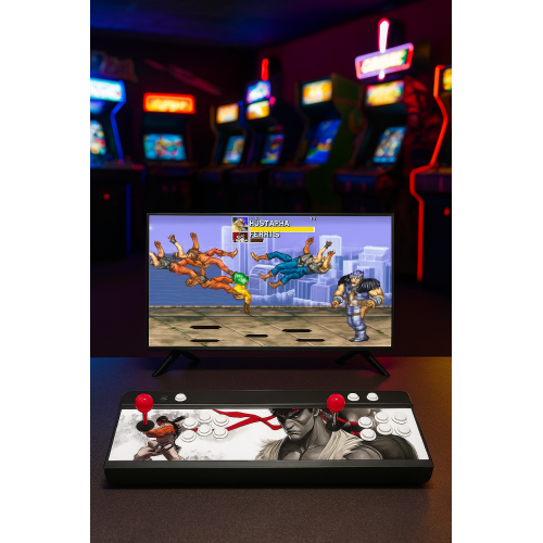 Consola arcade retro con doble mando integrado, máquina de videojuegos clásica para conectar a TV con más de 1000 juegos preinstalados, ideal para entretenimiento familiar y coleccionistas, Mayoreo AR70