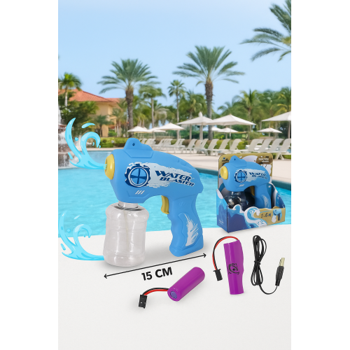 Pistola de agua eléctrica recargable Water Blaster, alcance 7-8 metros, compatible con botellas, carga rápida USB, diversión al aire libre para niños y adultos, juguete de verano resistente, Mayoreo TOY942