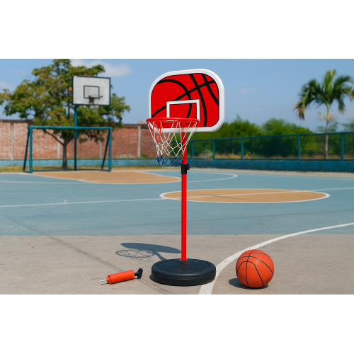 Aro de básquetbol infantil con base ajustable de 105 a 139 cm, incluye balón y bomba infladora, juego de basquetbol para niños, ideal para interiores y exteriores, juguete deportivo educativo, Mayoreo TOY574