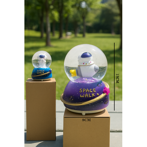 Esfera de nieve astronauta TOY700, adorno decorativo con diseño espacial, bola de cristal con purpurina, ideal para escritorio, colección y regalo creativo, Mayoreo TOY700