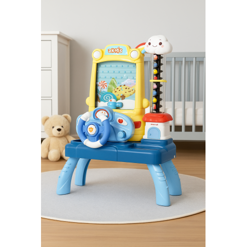 Juguete infantil interactivo Playful con volante, luces y música, incluye modo silencioso, diseño educativo para bebés y niños pequeños, ideal para estimulación temprana y regalo creativo 32*50*15cm, Mayoreo TOY745
