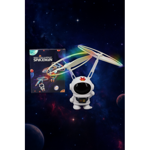 Juguete volador astronauta con luces LED y sensor de movimiento, dron infantil recargable de 18x12 cm, helicóptero espacial interactivo seguro para niños, Mayoreo TOY930