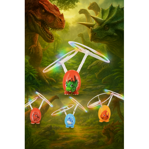 Juguete volador dinosaurio con luces LED y sensor de movimiento, dron infantil recargable de 18x12 cm, helicóptero interactivo seguro para niños, Mayoreo TYO929