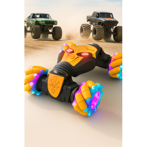 Coche todoterreno teledirigido con luz LED, juguete de 2,4G con giro de acrobacias, luz de ojo inteligente colorida, 4WD, escalada, radio control, regalo para niños TOY924