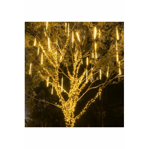 Luces LED tipo lluvia meteoros para exteriores, cortina luminosa impermeable en forma de tubo para árboles, jardines, fiestas y decoración navideña 45CM, Mayoreo SDD131