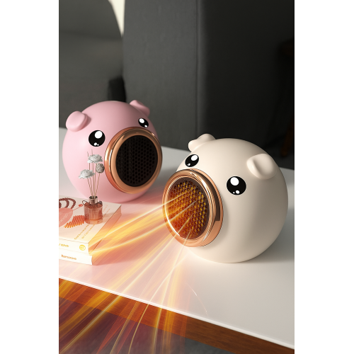Calefactor portátil eléctrico en forma de cerdito con diseño tierno, Mini calentador de aire de bajo consumo para dormitorio, oficina, sala y espacios pequeños, Mayoreo nfj-xz6