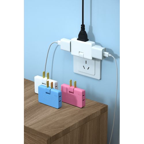 Adaptador multicontacto delgado 1 a 3 entradas 2500W portátil, conector práctico para hogar y oficina, disponible en colores surtidos, Mayoreo ZJT-8102