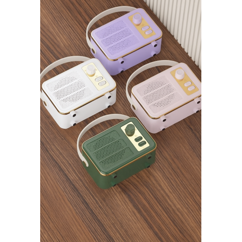 Bocina Bluetooth Retro Portátil con Diseño Vintage, Sonido HiFi Estéreo, Batería Recargable y Asa de Transporte en Colores Elegantes, Mayoreo XM-7138