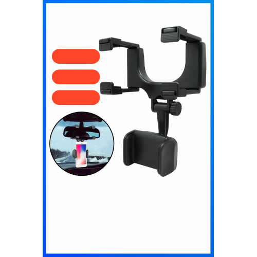Soporte de Celular para Retrovisor de Auto, Ajustable y Giratorio 360°, Montura Universal Antideslizante para Navegación GPS y Manos Libres, Mayoreo XZ-6217