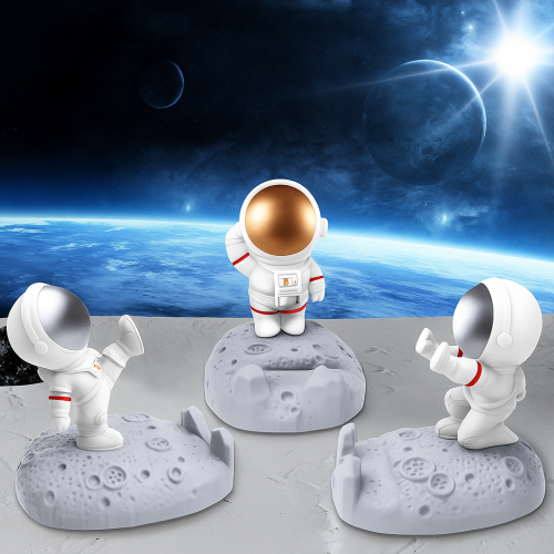 Soporte de Celular con Diseño de Astronauta sobre la Luna, Decorativo y Funcional, Base Estable para Escritorio, Ideal para Hogar, Oficina y Regalo Original, Mayoreo XZ-6129