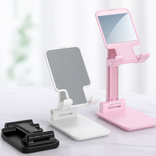 Soporte de Celular y Tablet Ajustable de Escritorio, Plegable y Portátil con Base Estable, Ideal para Ver Videos, Videollamadas, Estudio en Línea y Oficina en Casa, Mayoreo XZ-6115