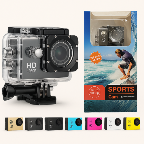 Cámara deportiva HD 1080P sumergible hasta 30 metros con pantalla de 2 pulgadas, gran angular y accesorios para bicicleta, moto y deportes extremos, mayoreo ZXJ-2110