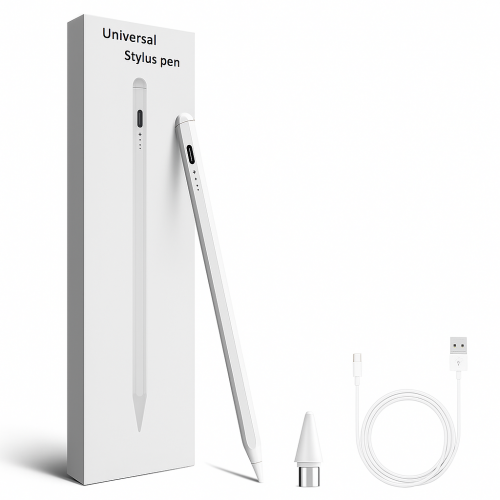Lápiz Stylus Pen Universal 2260 recargable con puerto Type-C, compatible con iOS, Android y Windows, punta reemplazable y autonomía de hasta 8 horas, Mayoreo DRB-0340
