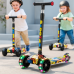 Patín scooter infantil plegable de 3 ruedas con luces LED y altura ajustable, ideal para niños y niñas de 1 a 12 años, diseño resistente, base antideslizante y ruedas anchas silenciosas, patín de equilibrio y diversión segura, Mayoreo 518- 1