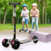 Patín scooter infantil plegable de 3 ruedas con luces LED y altura ajustable, ideal para niños y niñas de 1 a 12 años, diseño resistente, base antideslizante y ruedas anchas silenciosas, patín de equilibrio y diversión segura, Mayoreo 518- 1