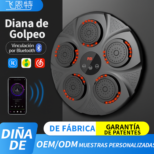 Panel de entrenamiento de boxeo con conexión Bluetooth y luces LED, equipo inteligente para practicar reflejos, fuerza y velocidad con música integrada, ideal para gimnasio o uso en casa, Mayoreo STC 23