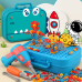 Maletín infantil temático de dinosaurio, unicornio y espacio, juego educativo creativo 2D/3D tipo DIY, caja portátil con piezas para ensamblar y desarrollar la imaginación de los niños, Mayoreo 2-H321-213