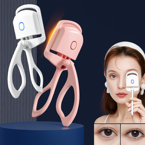 Rizador de pestañas eléctrico recargable con calor ajustable, pinza profesional portátil para rizar pestañas rápida y uniformemente, ideal para uso diario o maquillaje profesional, diseño ergonómico, batería USB, Mayoreo HH-17 