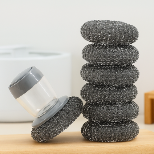 Cepillo dispensador con esponja de acero inoxidable recargable, Repuesto fácil de instalar, Ideal para lavar ollas, sartenes y utensilios de cocina, Limpieza profunda y duradera, Accesorios domésticos prácticos, Mayoreo YS-23  Cepillo dispensador con esponja de acero inoxidable recargable, Repuesto fácil de instalar, Ideal para lavar ollas, sartenes y utensilios de cocina, Limpieza profunda y duradera, Accesorios domésticos prácticos, Mayoreo YS-23