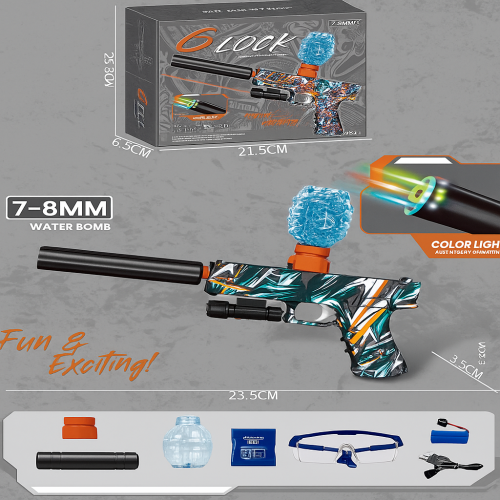 Pistola lanzadora de gel recargable con luz LED y municiones de agua 7-8 mm, metralleta eléctrica con batería USB, mira de precisión y gafas de protección, juguete seguro para exteriores con disparo automático, Mayoreo G310 Pistola lanzadora de gel recargable con luz LED y municiones de agua 7-8 mm, metralleta eléctrica con batería USB, mira de precisión y gafas de protección, juguete seguro para exteriores con disparo automático, Mayoreo G310