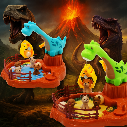 Juego de mesa infantil dinosaurio con grúa atrapadora, juguete educativo y divertido para niños, incluye figuras de animales, ideal para desarrollar coordinación y juego en familia *18.5*18.5*24.5cm* Mayoreo TOY715