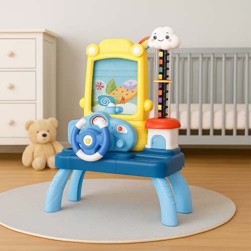 Juguete infantil interactivo Playful con volante, luces y música, incluye modo silencioso, diseño educativo para bebés y niños pequeños, ideal para estimulación temprana y regalo creativo 32*50*15cm, Mayoreo TOY745
