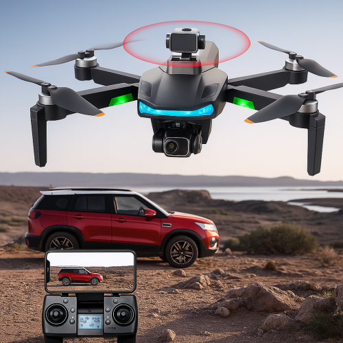 Drone Profesional con GPS, Cámara 4K UHD Gimbal 3 Ejes, Evitación de Obstáculos 360° Radar, 28 Minutos de Vuelo, Triple Estabilidad (Flujo Óptico, GPS,  Barómetro), Luces LED, Control Remoto con Pantalla, Mayoreo TOY937