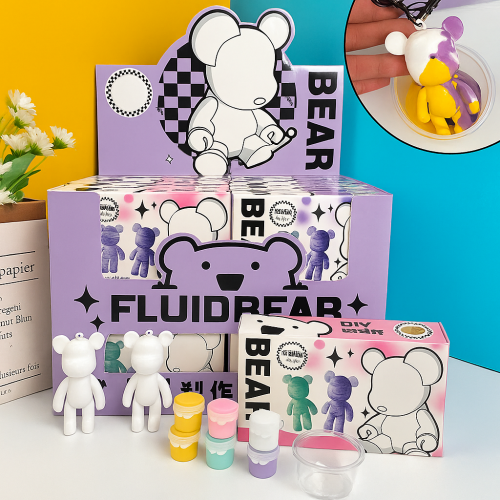 Set DIY de oso fluido FLUID BEAR, figura en blanco para personalizar con pinturas incluidas, kit creativo ideal para manualidades, decoración, regalos y proyectos artísticos; perfecto para niños y adultos, Mayoreo W-HH-606 Set DIY de oso fluido FLUID BEAR, figura en blanco para personalizar con pinturas incluidas, kit creativo ideal para manualidades, decoración, regalos y proyectos artísticos; perfecto para niños y adultos, Mayoreo W-HH-606